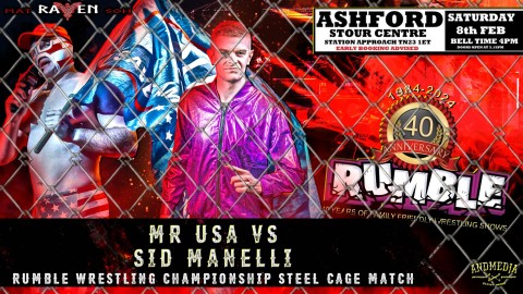 Mr USA vs Sid Manelli (A STEEL CAGE MATCH for the Vacant Rumble Wrestling Championship)