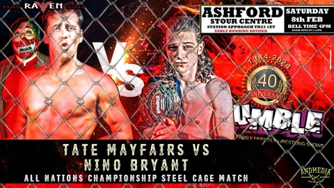 Nino Bryant vs Tate Mayfairs (STEEL CAGE MATCH for the vacant All Nations Championship)