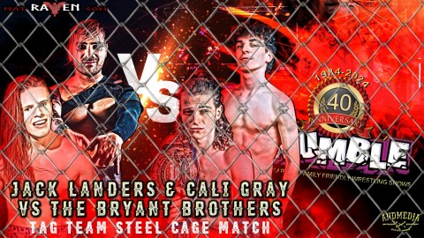 Cali Gray & Jack Landers vs The Bryant Brothers Leland and Nino (STEEL CAGE Tag Team Match)